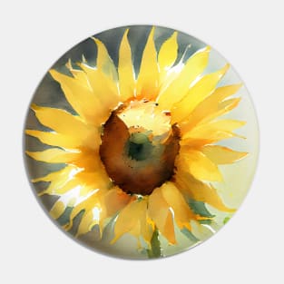 Watercolor Sunflower on a Sunny Day Pin
