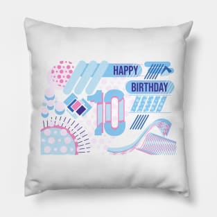 Happy birthday 10 years old, text design Pillow