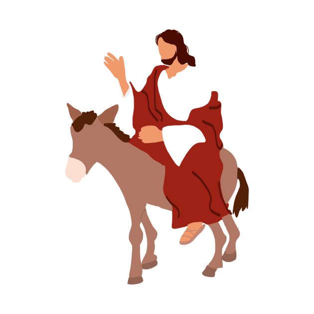 jesus riding donkey by mansinone3
