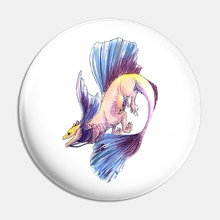 Betta Dragon Fantasy Illustration Pin