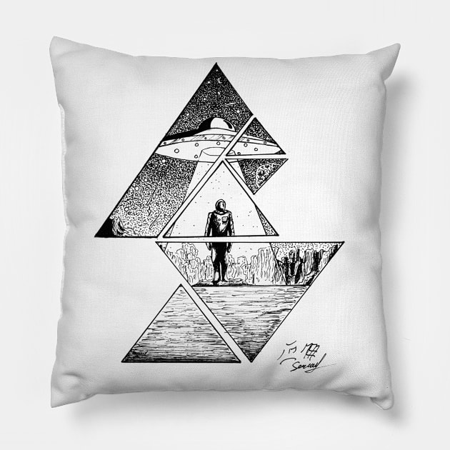 The traveler Pillow by Project_CDA