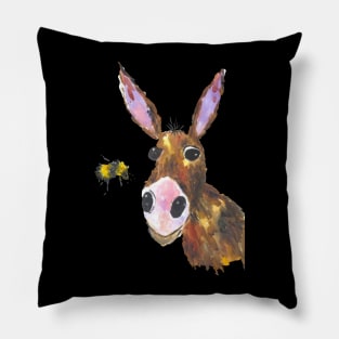 Silly Donkey and a bee Pillow