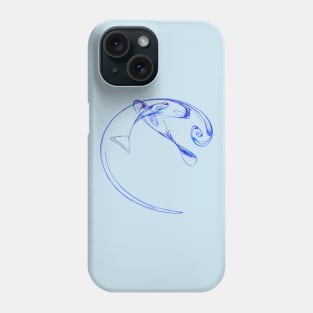 Fractal - Three Blue Fish Phone Case