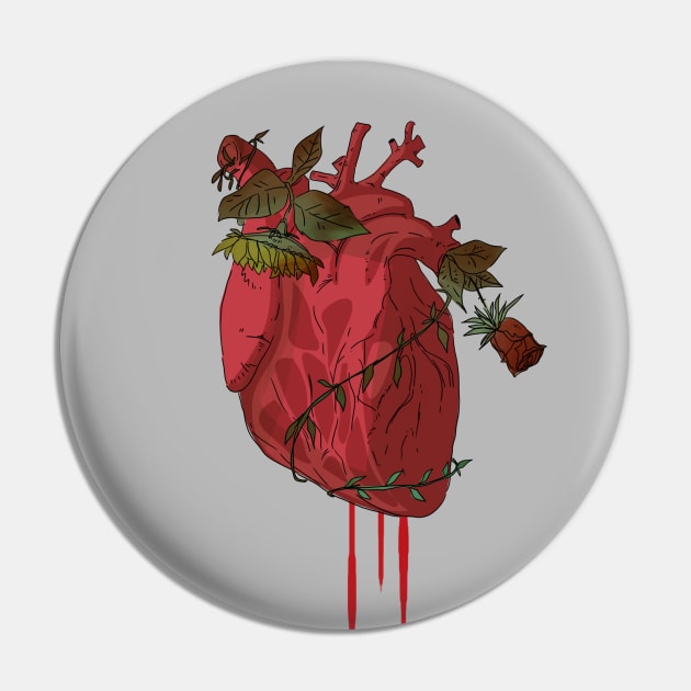 flower heart Pin by aesthetic shop