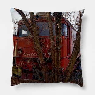 Disused loco, Romania Pillow