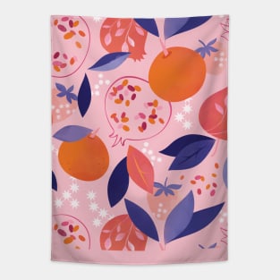 Pink Pomegranates Tapestry