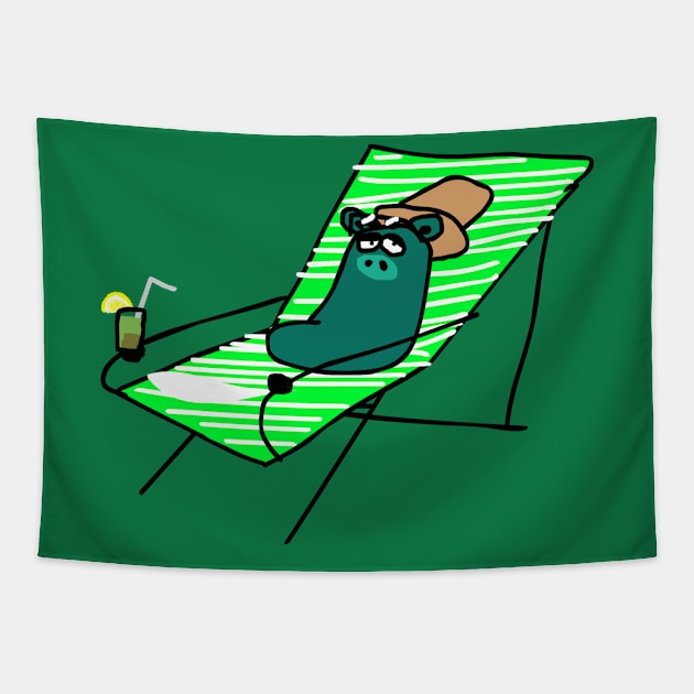 Beach Pig Tapestry by Baddy's Shop