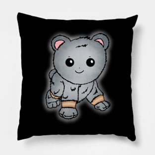 Cute Silver Baby Bear Pillow