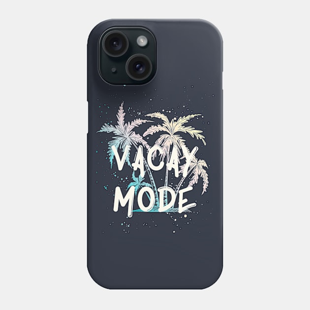 Vacay Mode Exotic Summer Beach Illustration With Palm Phone Case by Mia_Akimo