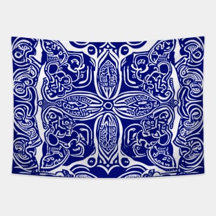 Paisley Print - Lapis Blue Aesthetic Tapestry