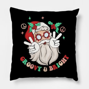 Groovy & Bright Hippie Santa Claus Pillow