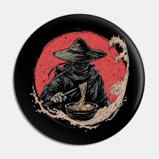 Samurai eating ramen Pin