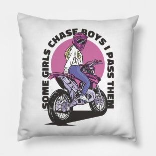 Motorcycle Girl with Helmet Pillow