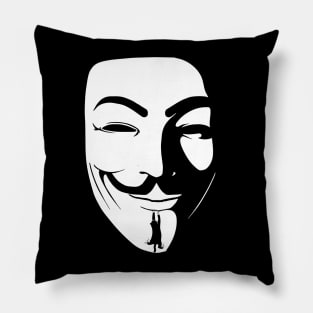 Anonymeows Cat in Guy Fawkes Mask Pillow