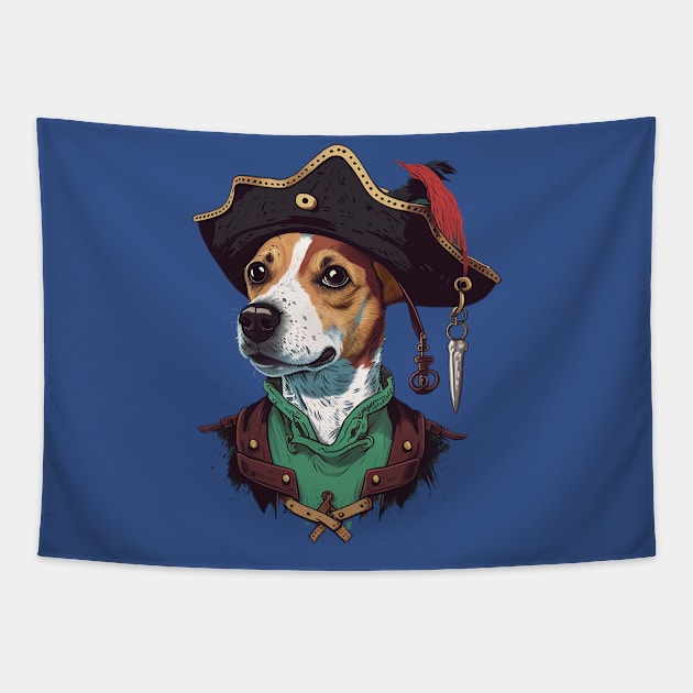 dog pirate Tapestry by lets find pirate