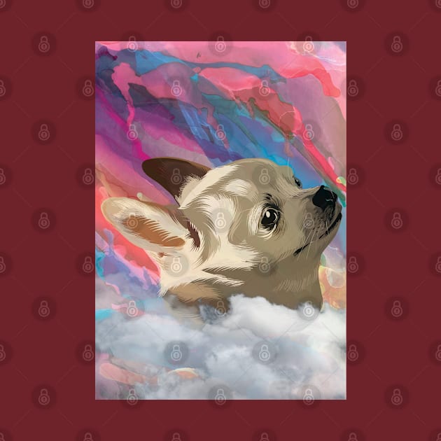 watercolor chihuahua artwork by Serotonin