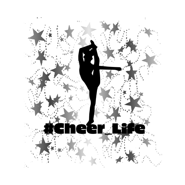 #cheer_Life Design with Silver Star Background by PurposelyDesigned