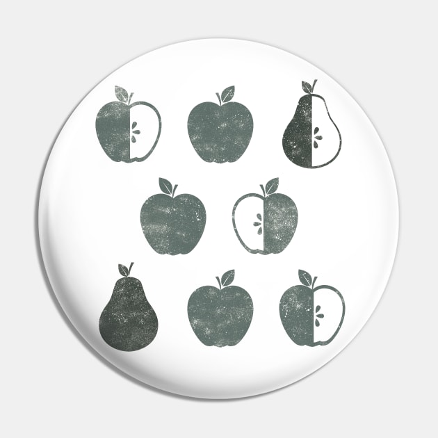 Distressed Apples and Pears in Weathered Grey Pin by latheandquill