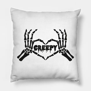 Skeleton heart creepy Pillow