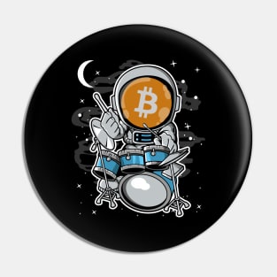 Astronaut Drummer Bitcoin BTC Coin To The Moon Crypto Token Cryptocurrency Blockchain Wallet Birthday Gift For Men Women Kids Pin