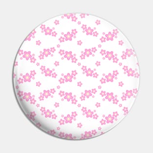 Cherry Blossom Sakura Flower Clusters Pattern in White Background Pin