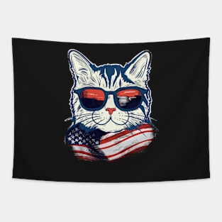 Patriot cat, veterans day, patriot's day Tapestry