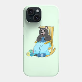 Black bear knitting Phone Case