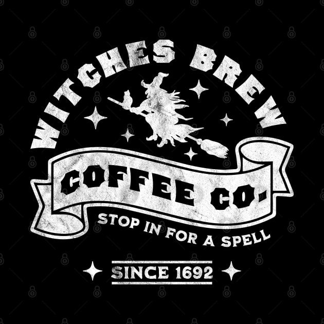 Witches Brew Coffee Salem 1692 Funny Halloween Witch Retro by OrangeMonkeyArt