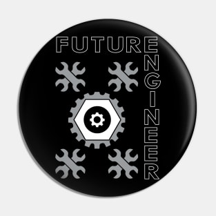 Future engineer, engineering text and logo Pin