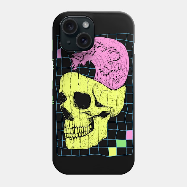 Great Wave Off Kaganawa Retrowave Aesthetic Phone Case by DRIPCRIME Y2K