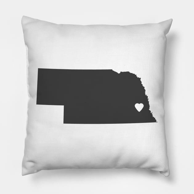 Nebraska Love Pillow by juniperandspruce