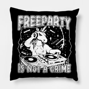 Tekno Free Party Is Not A Crime Unicorn DJ Pillow