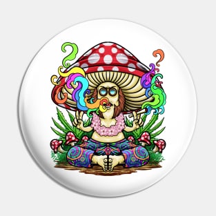 Psychedelic Hippie Mushroom Pin