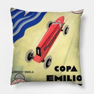 Vintage Travel Poster Argentina Copa Emilio Saint Pillow