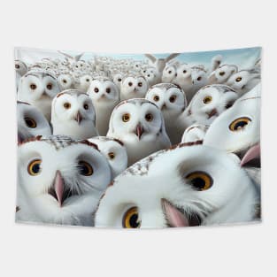 Owl Bird Wild Nature Funny Happy Humor Photo Selfie Tapestry