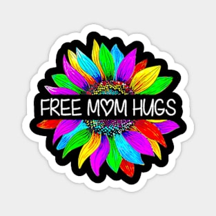 Free Mom Hugs Gay Pride LGBT Daisy Hippie Magnet