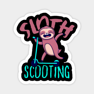 Funny E-Scooter, Cute Kawaii Sloth Driving Scooter Magnet