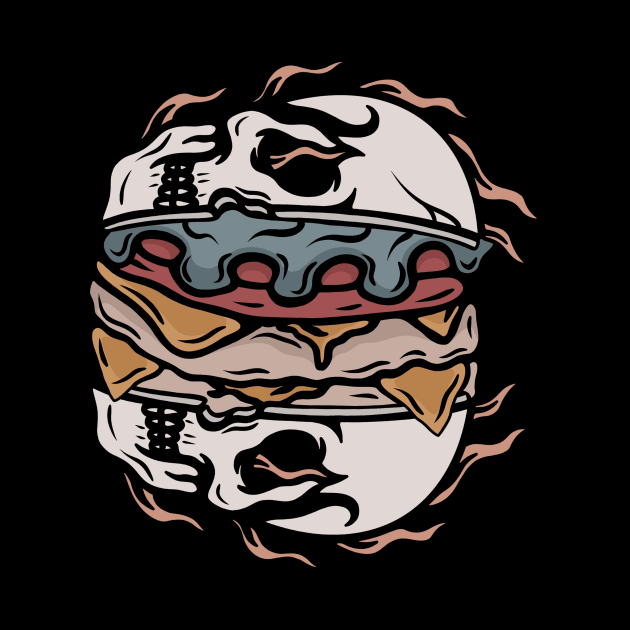 Hamburger and skull by gggraphicdesignnn