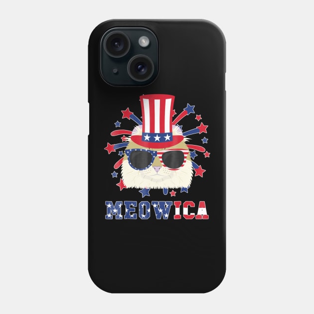 Meowica - American Curl Cat 4th Of July Phone Case by crowominousnigerian 