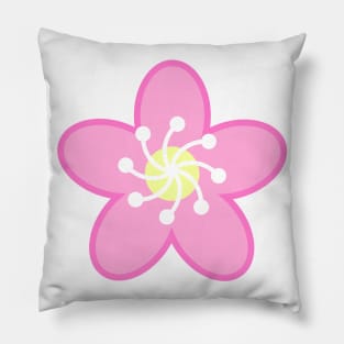 Pink Cherry Blossom Sakura Flower in White Pillow