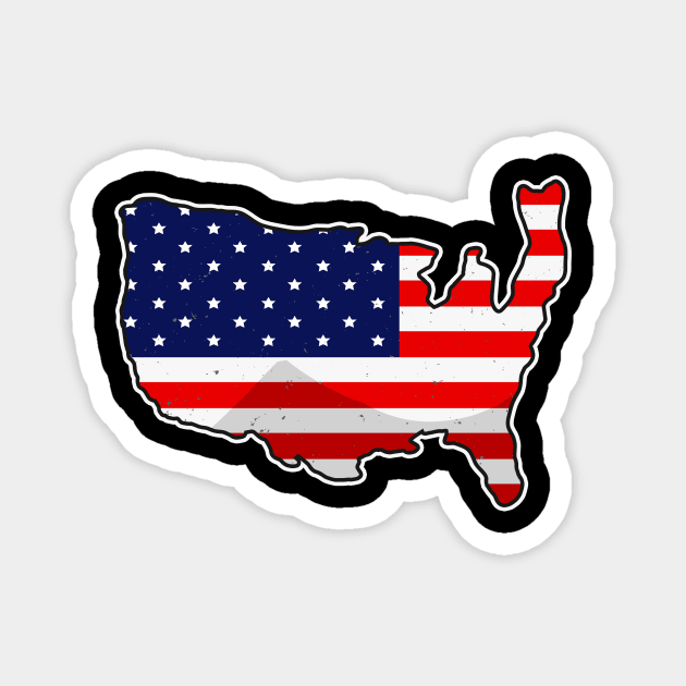 USA Map United States Flag Love Patriotism America Magnet by Foxxy Merch