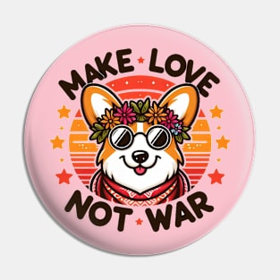 Hippie Corgi Pin