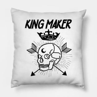 Warrior Skull Crown King Maker Historical Fantasy Pillow