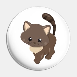 Cute Cat, Brown Cat, Little Cat, Kitty, Kitten Pin