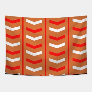 Retro 1960s Style Sixties Vintage Chevron Pattern Design Orange Tapestry