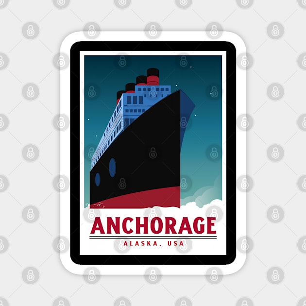 Anchorage, Alaska, USA Ship Magnet by LittleFlairTee