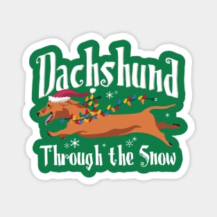 Dashchund Through the Snow Magnet