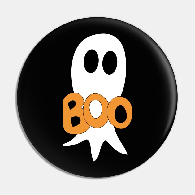 Cute Halloween ghost cartoon with BOO text Pin by Angel Dawn Design