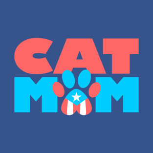 Puerto Rico Cat Mom Flag Pet Paw Boricua T-Shirt