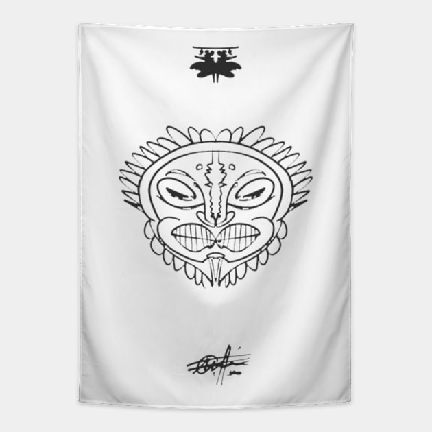 Tribal Mask Tapestry by angwenyimark